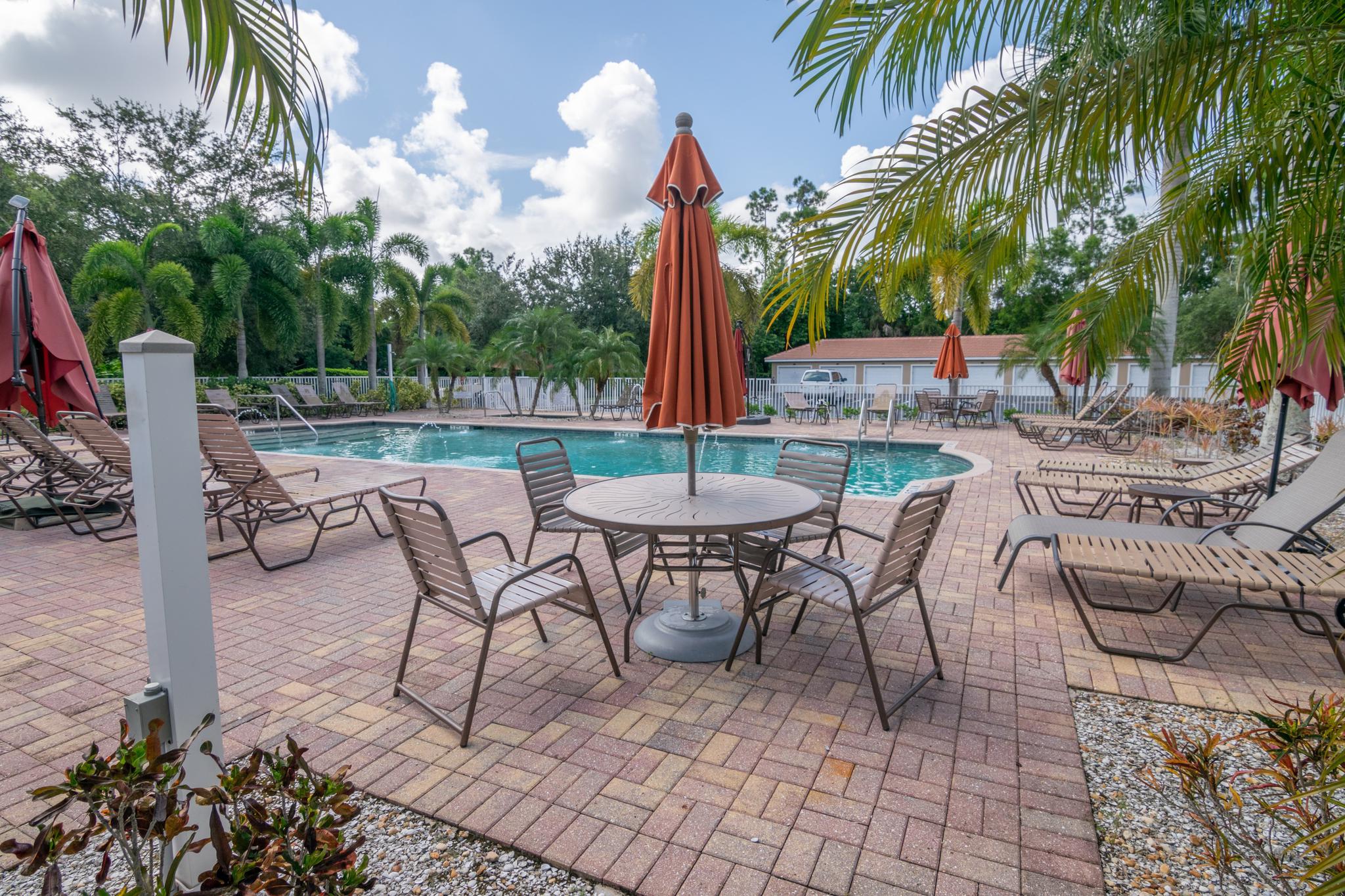 The heated community pool at Botanical Place